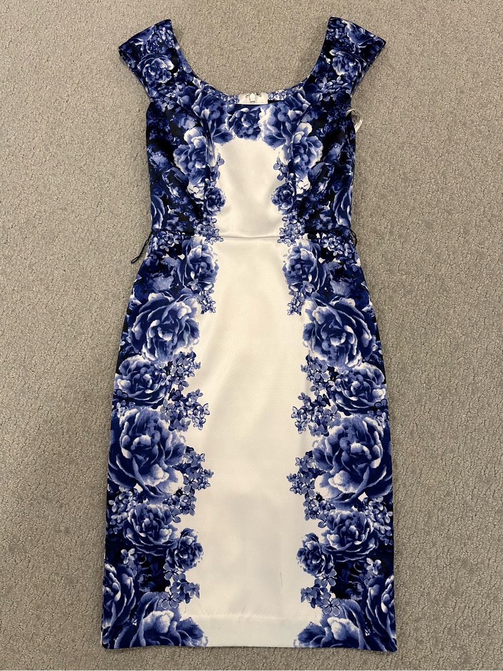 WHBM Blue & White Floral Sheath Dress Size XXS